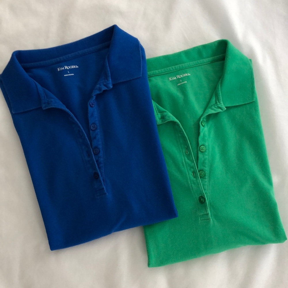 KIM ROGERS BLUE POLO SHIRT• GREEN SHIRT (FREE)